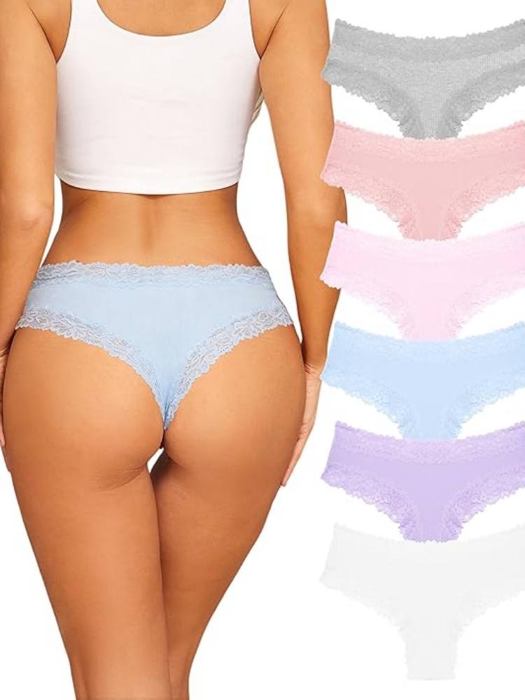 VALENTINIANA Womens Cotton Underwear Sexy Lace