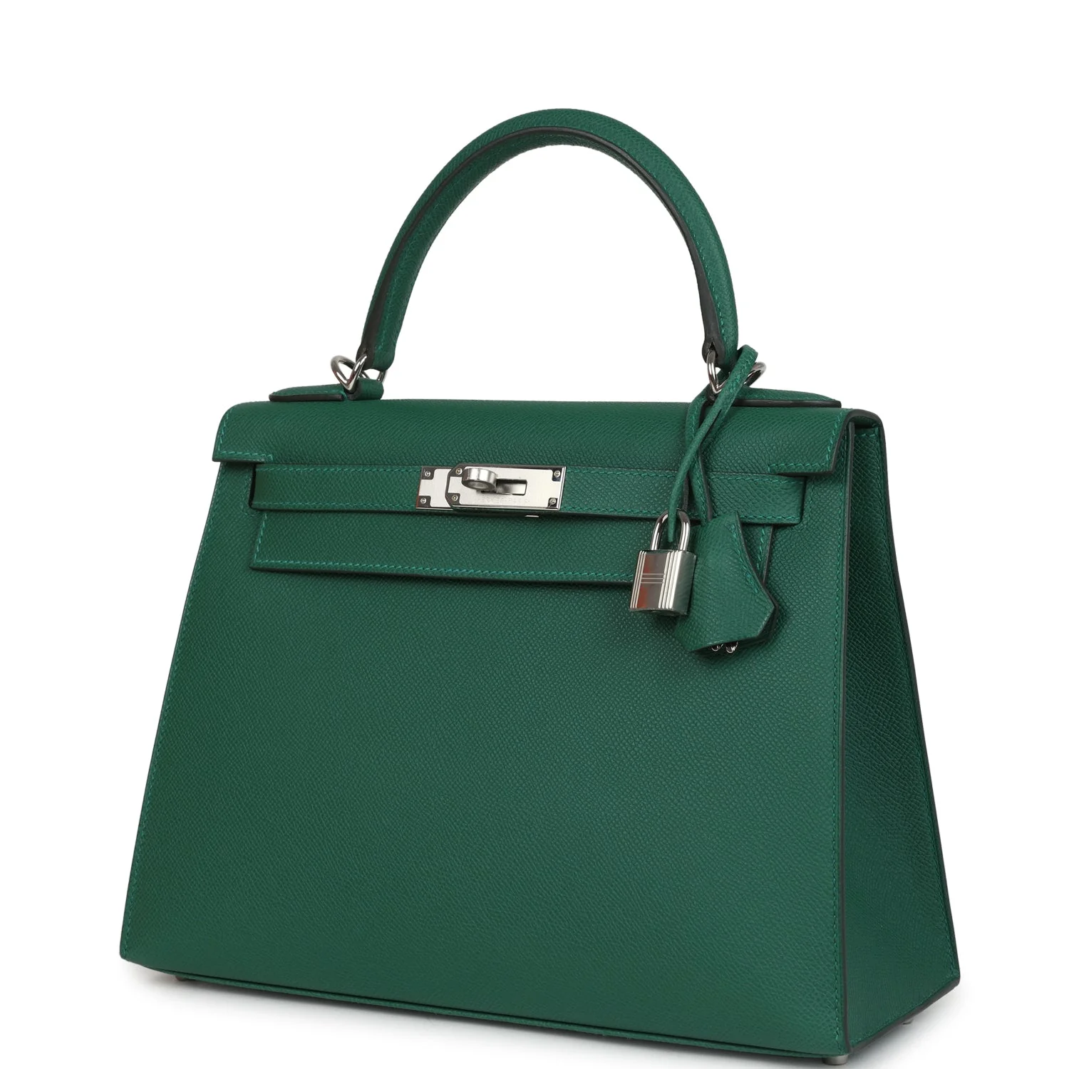 Hermes Kelly Sellier 28 Vert Moyen Epsom Palladium Hardware