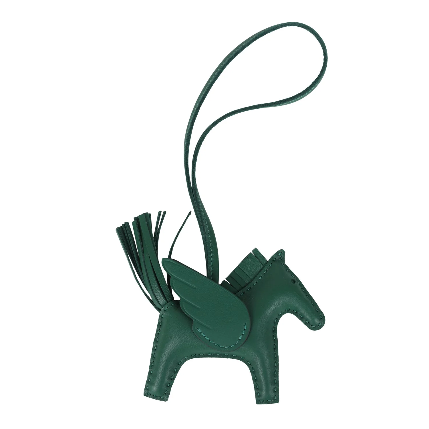 Hermes Pegase Rodeo Bag Charm PM Vert Moyen Milo Lambskin