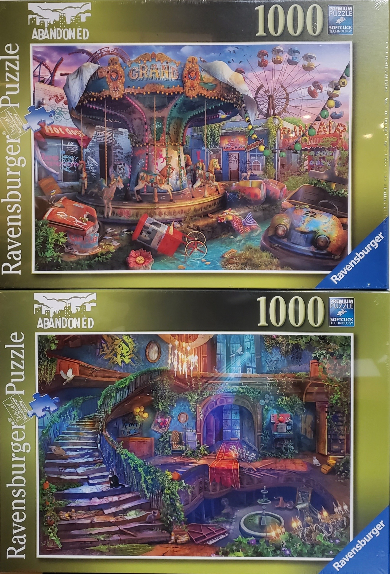 2 Abandoned Place 1000 Piece Puzzle Bundle