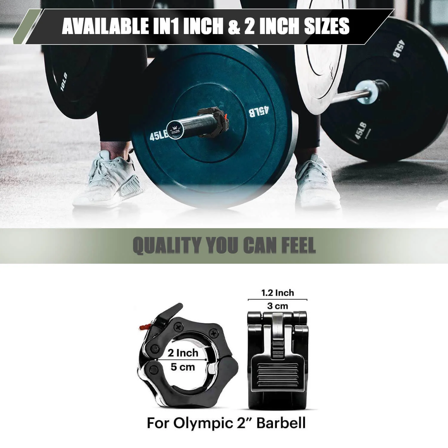 Major Fitness Barbell Collars | Olympic Barbell Clamps Sold In Pairs