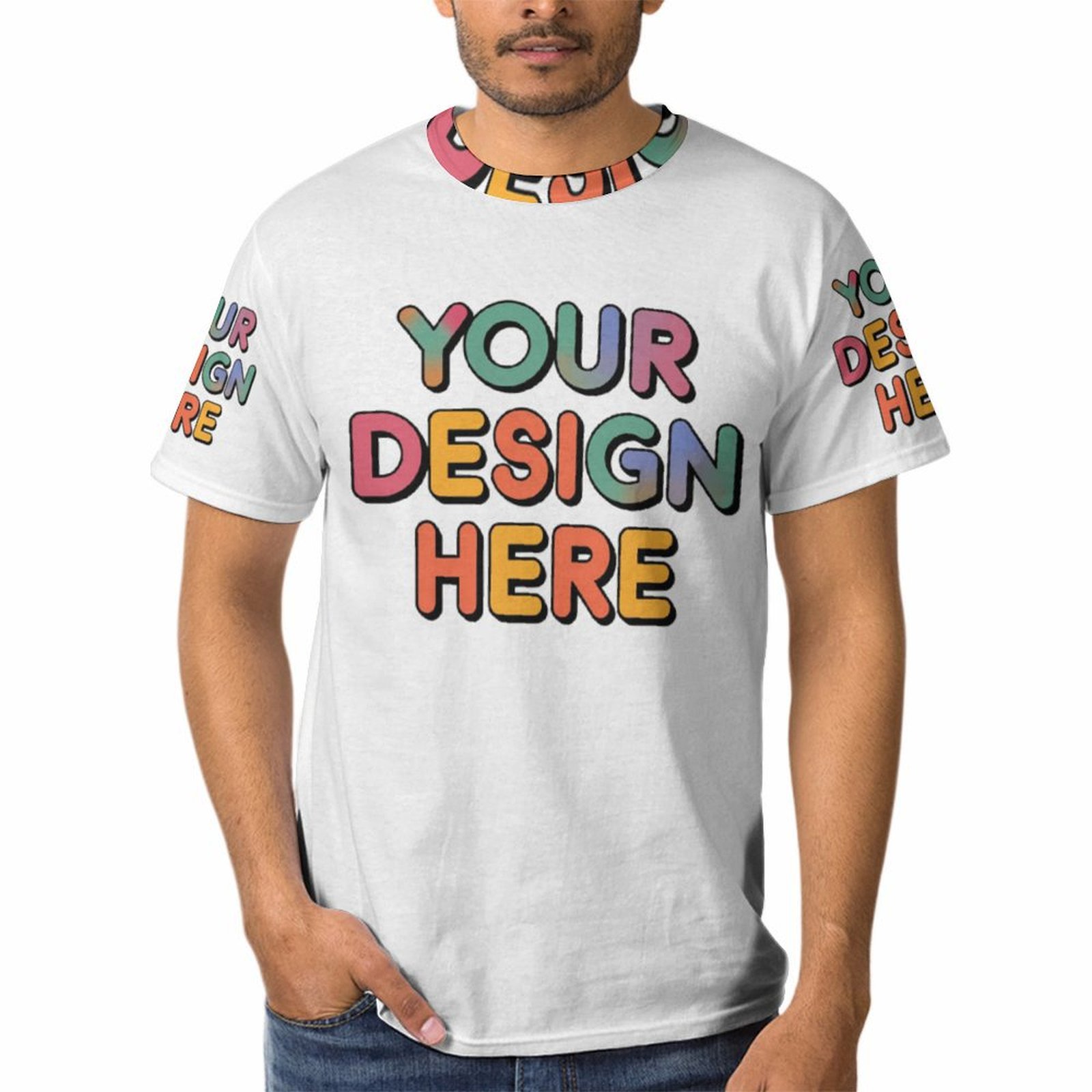 Personalized Custom Men’s Classic Round Neck All-Over Print Tee