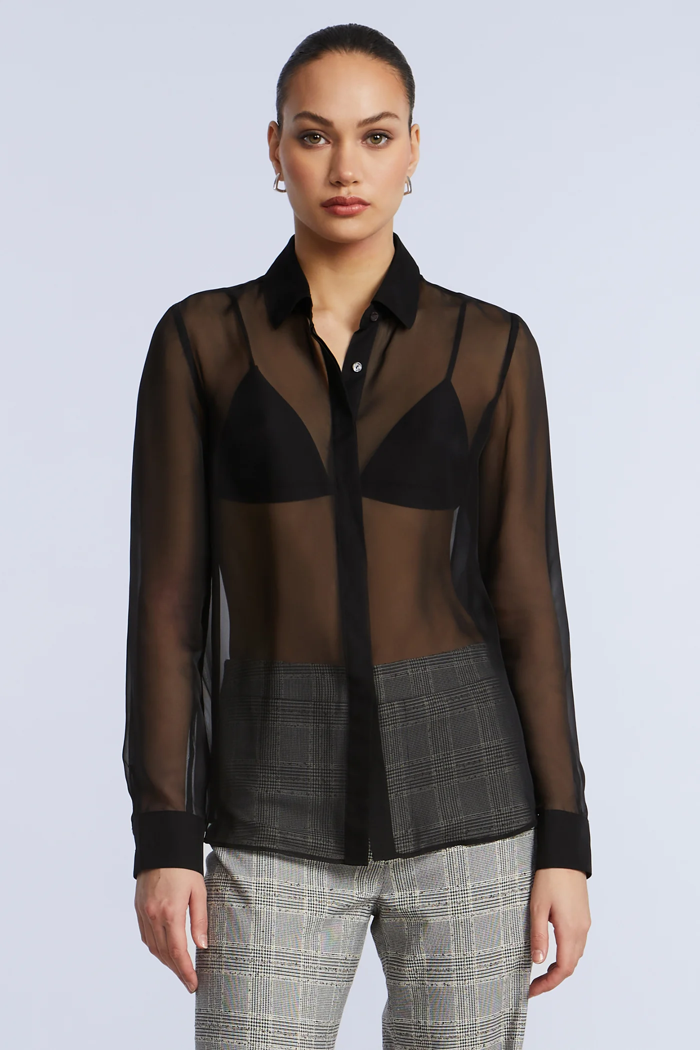 Chiffon Button Down
