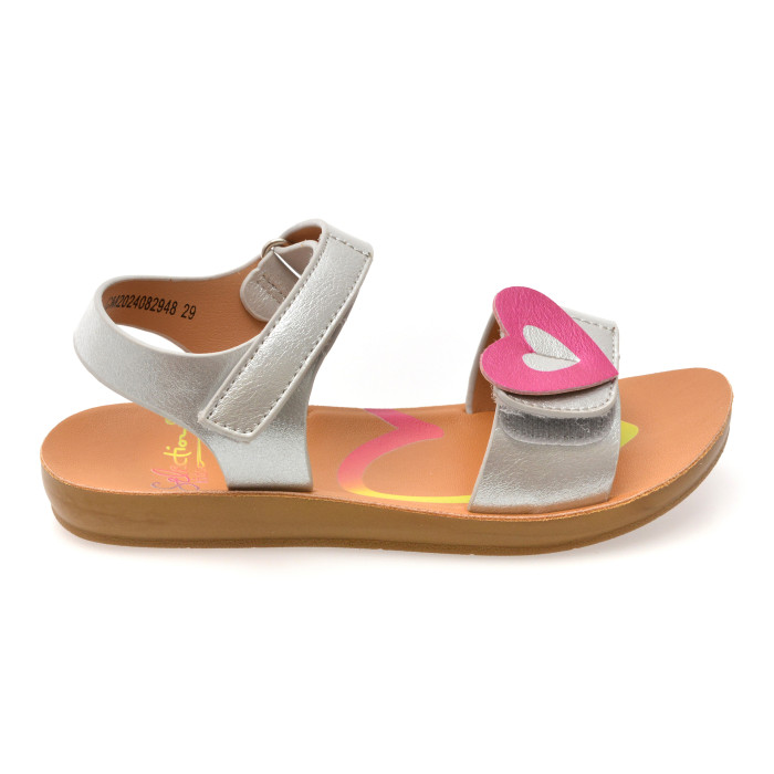 Sandale SELECTION KIDS argintii, 82948, din piele ecologica