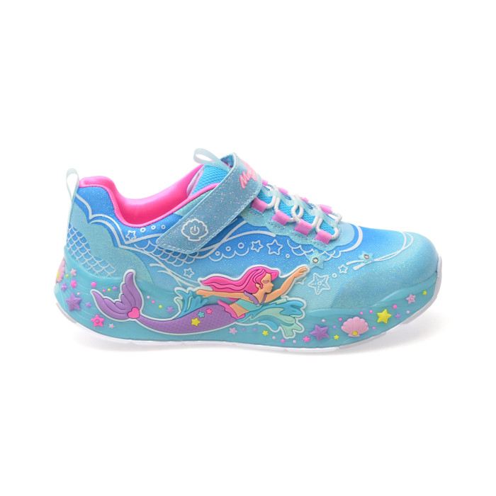 Pantofi sport SKECHERS albastri, MERMAID DREAMS, din material textil