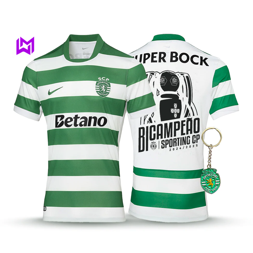 Camisola Sporting Principal BICAMPE?O 2025/26 - LAN?AMENTO! ????