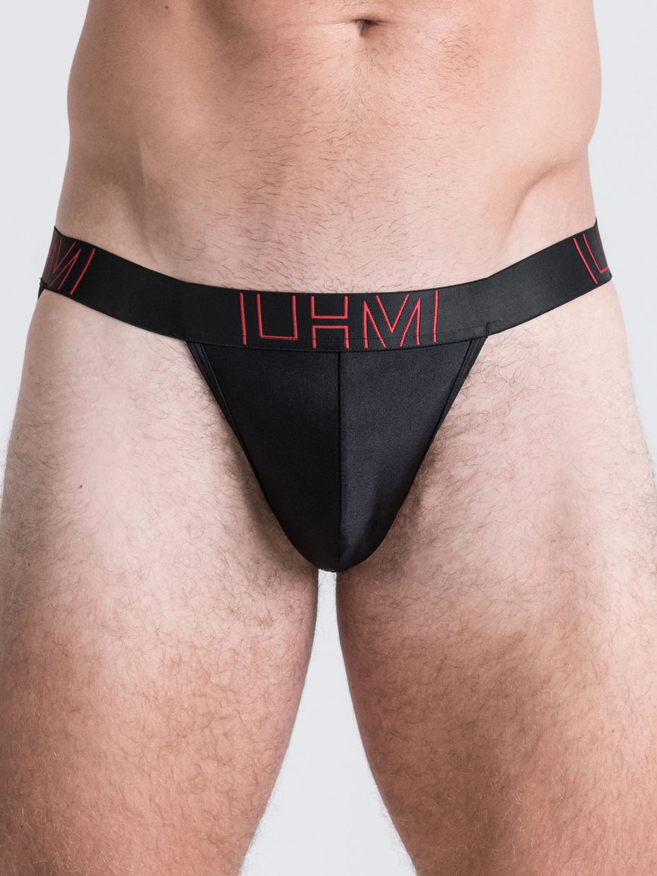 LHM Black Shiny Microfibre Jockstrap