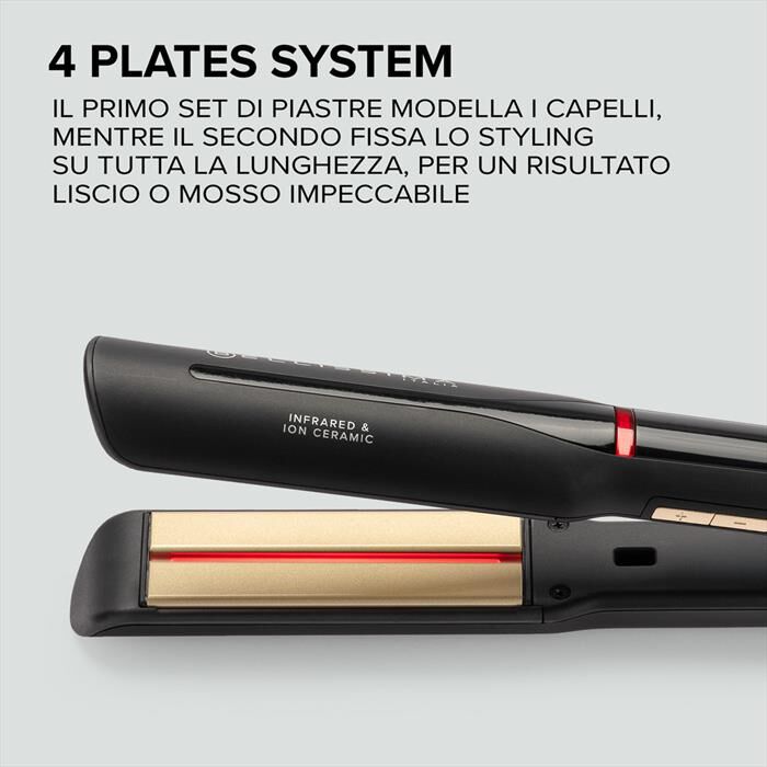 BELLISSIMA IMETEC - PIASTRA CON INFRAROSSI CREATIVITY INFRARED-Matt Black Glam Gold