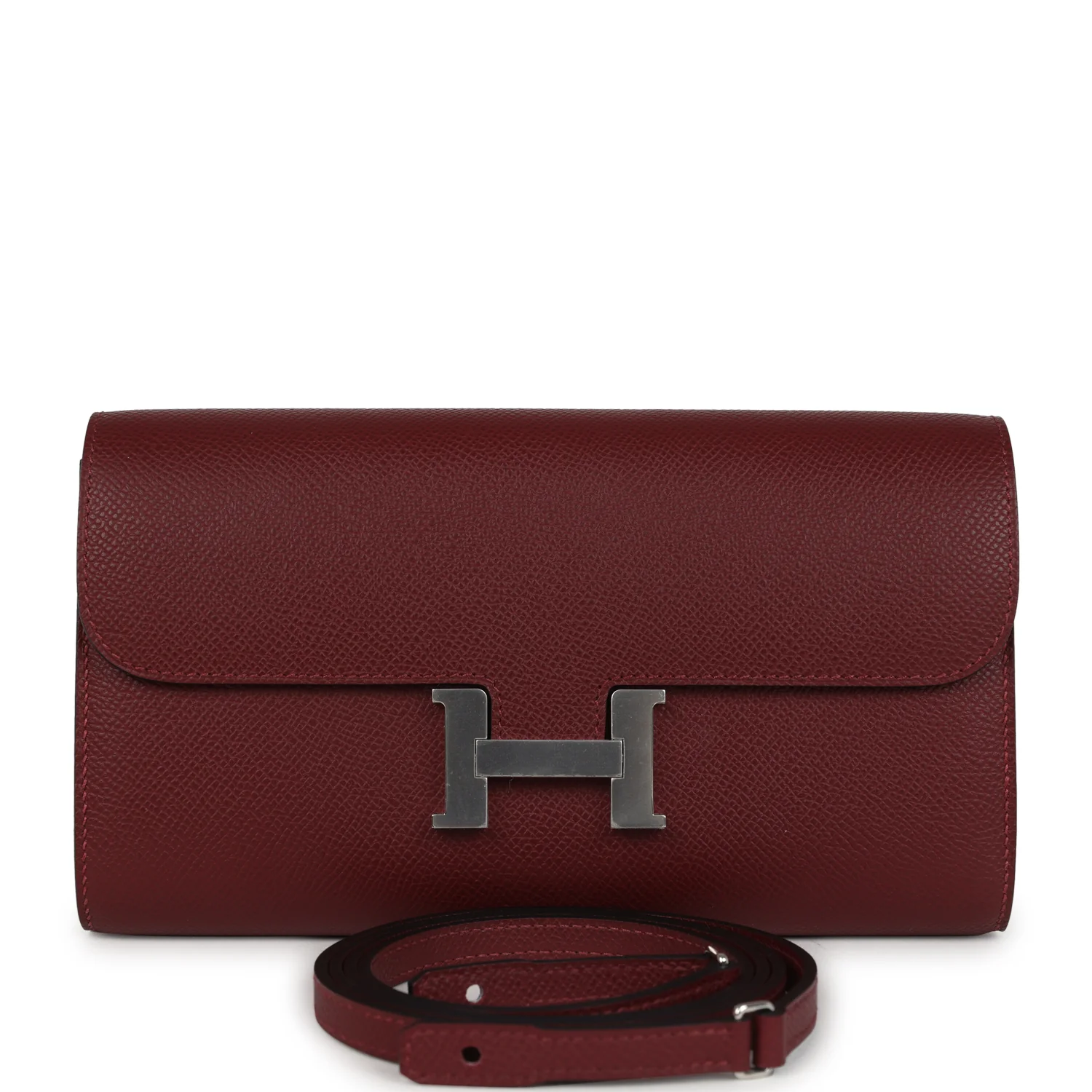 Hermes Constance Wallet To Go Rouge H Epsom Palladium Hardware