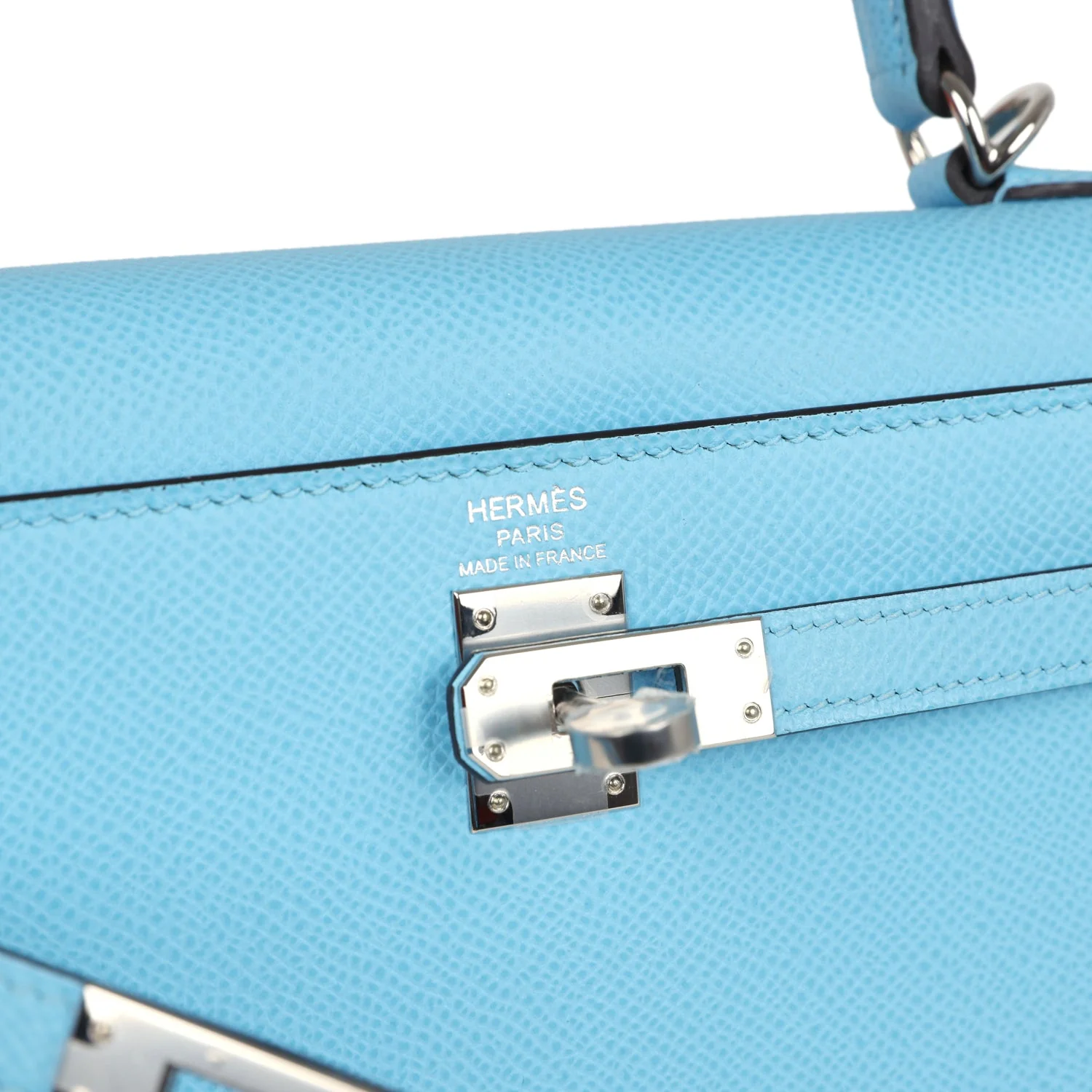 Hermes Kelly Sellier 25 Celeste Epsom Palladium Hardware