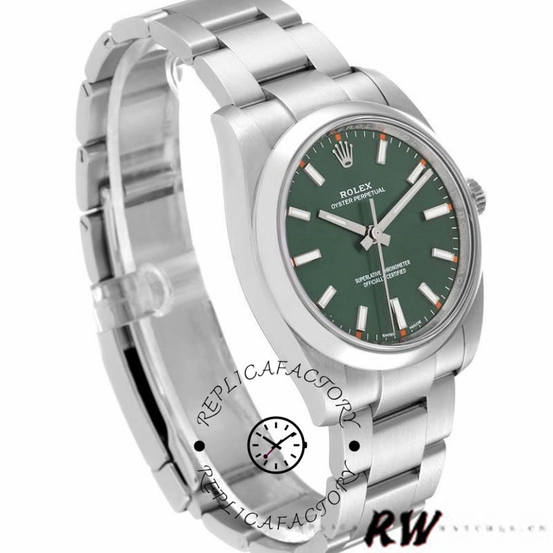Rolex Oyster Perpetual Air-King 114200 Olive Green Index Dial 34mm Unisex Replica watch