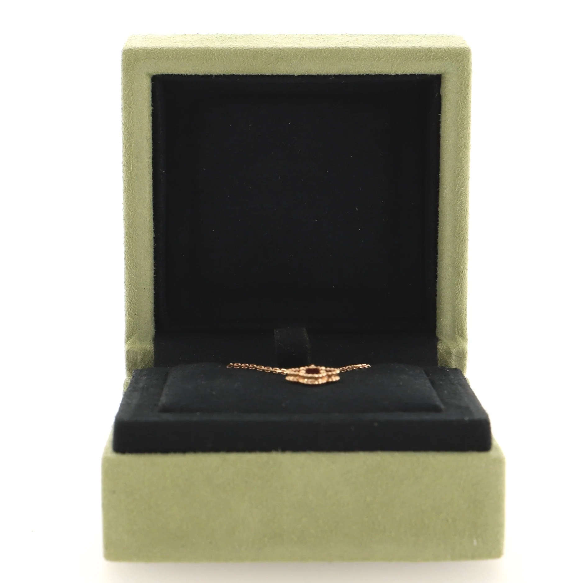 Sweet Alhambra Pendant Necklace 18K Rose Gold and Carnelian