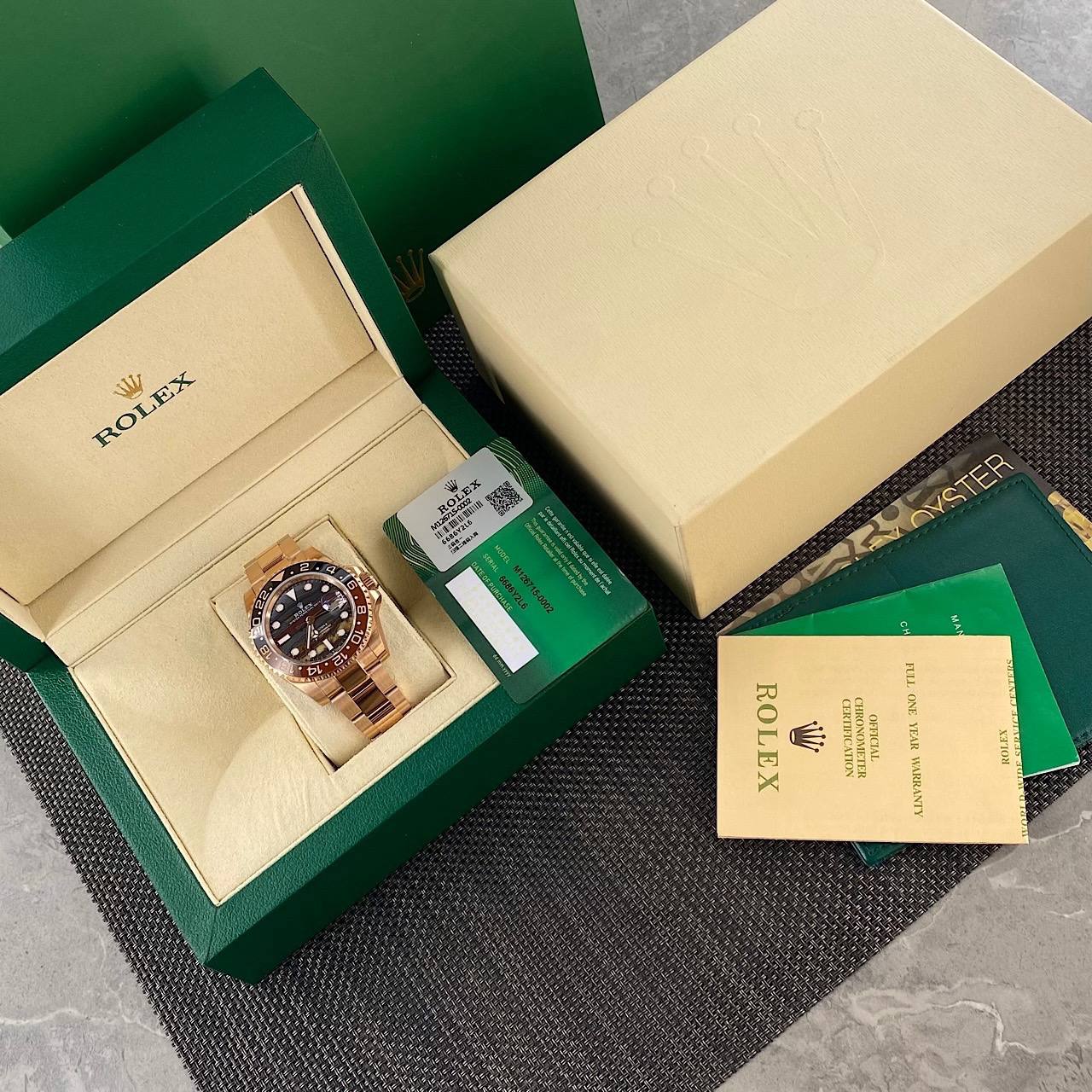 2025 Rolex GMT Master II 18k Everose Gold M126715CHNR 0002 Replica