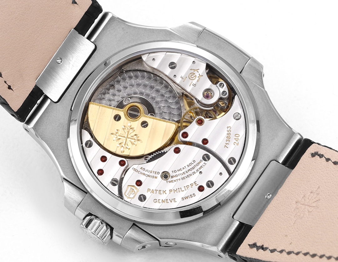 Patek Philippe Nautilus Moon Phases Rose & White Gold Slate Blue Sunburst 5712GR 001