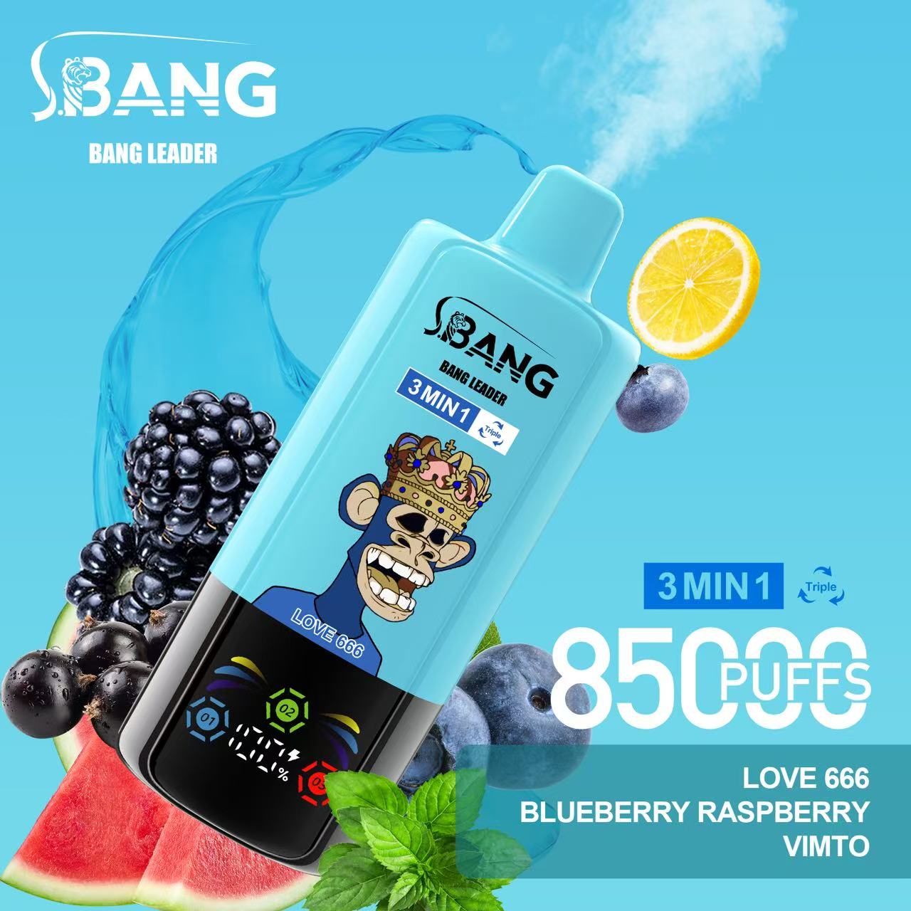 Вейп BANG LEADER 85 000 Дръпки (3 в 1) | LED Екран и Топ Цена