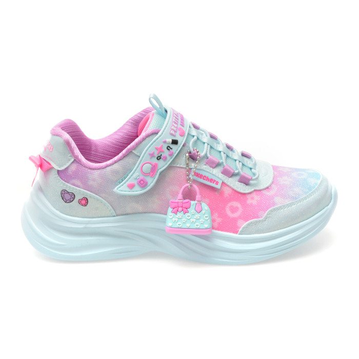 Pantofi sport SKECHERS albastri, POWER JAMS 2.0, din material textil