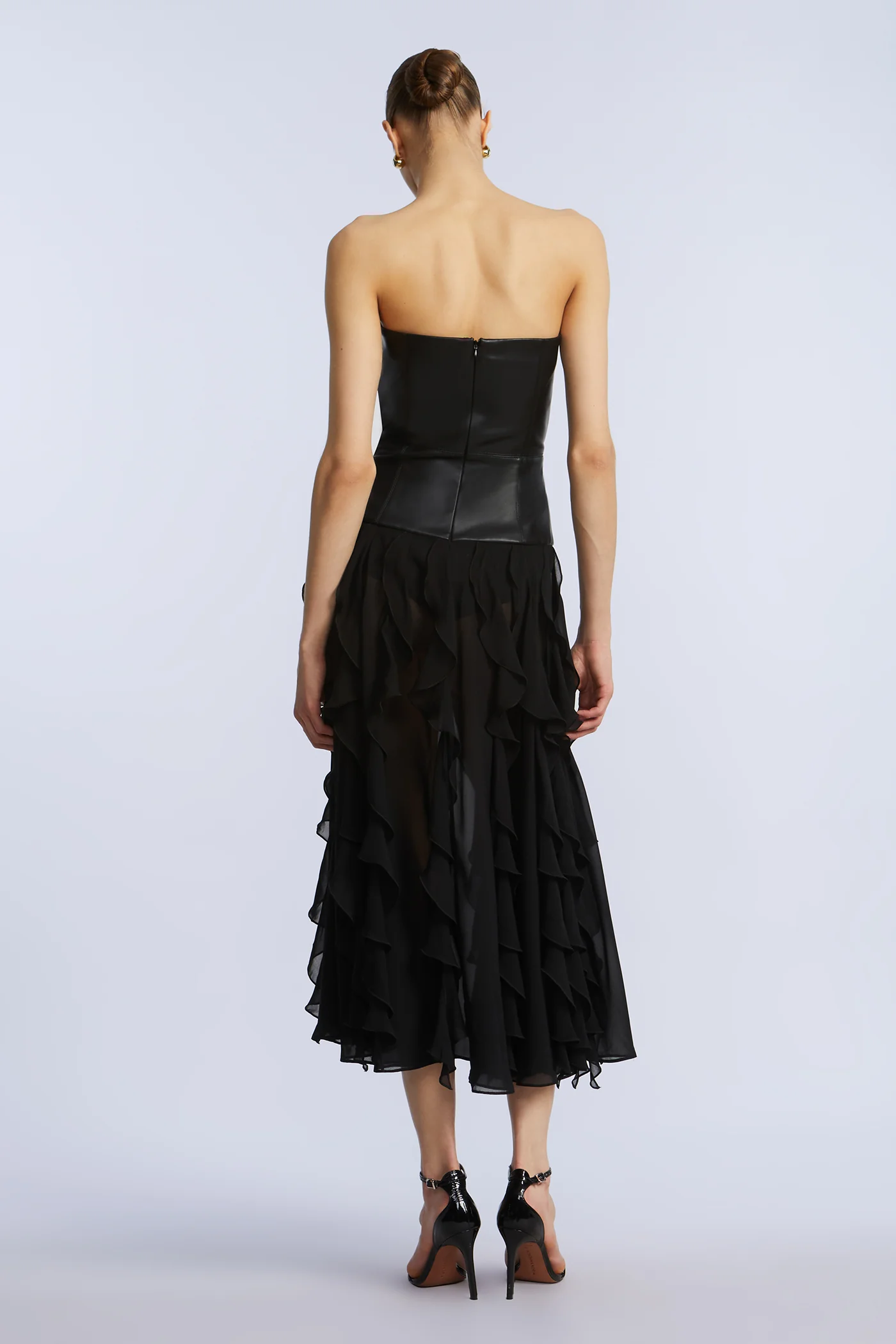 Leather Chiffon Dress