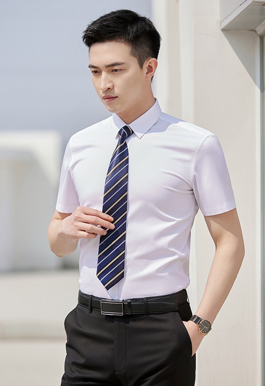 Embroidery shirt bamboo fiber work clothing for men