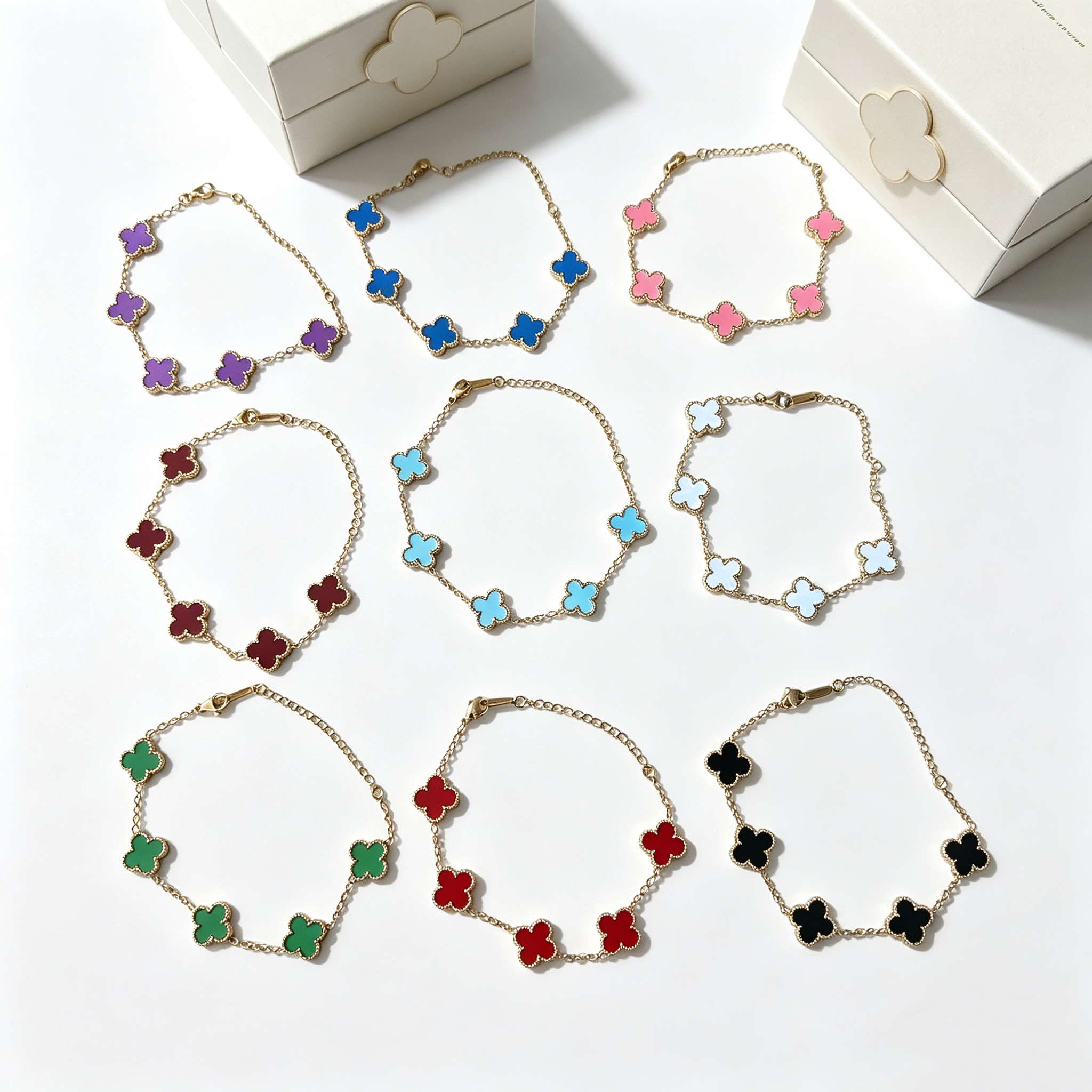 S—Five-Row Metal Bracelet