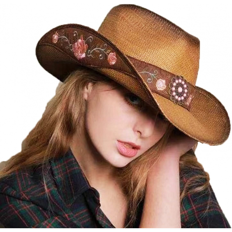 Cowboy Hats for Women, Brown Cowgirl Hats Classic