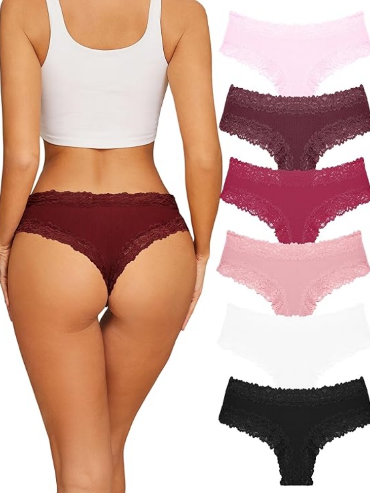 VALENTINIANA Womens Cotton Underwear Sexy Lace