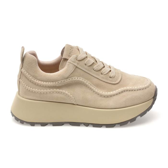 Pantofi sport EPICA albi, 6038, din piele intoarsa