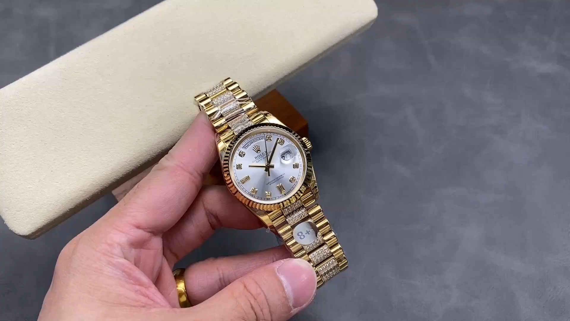 Rolex Day-Date 36 Silver Dial Automatic Men's Watch Replica 128238