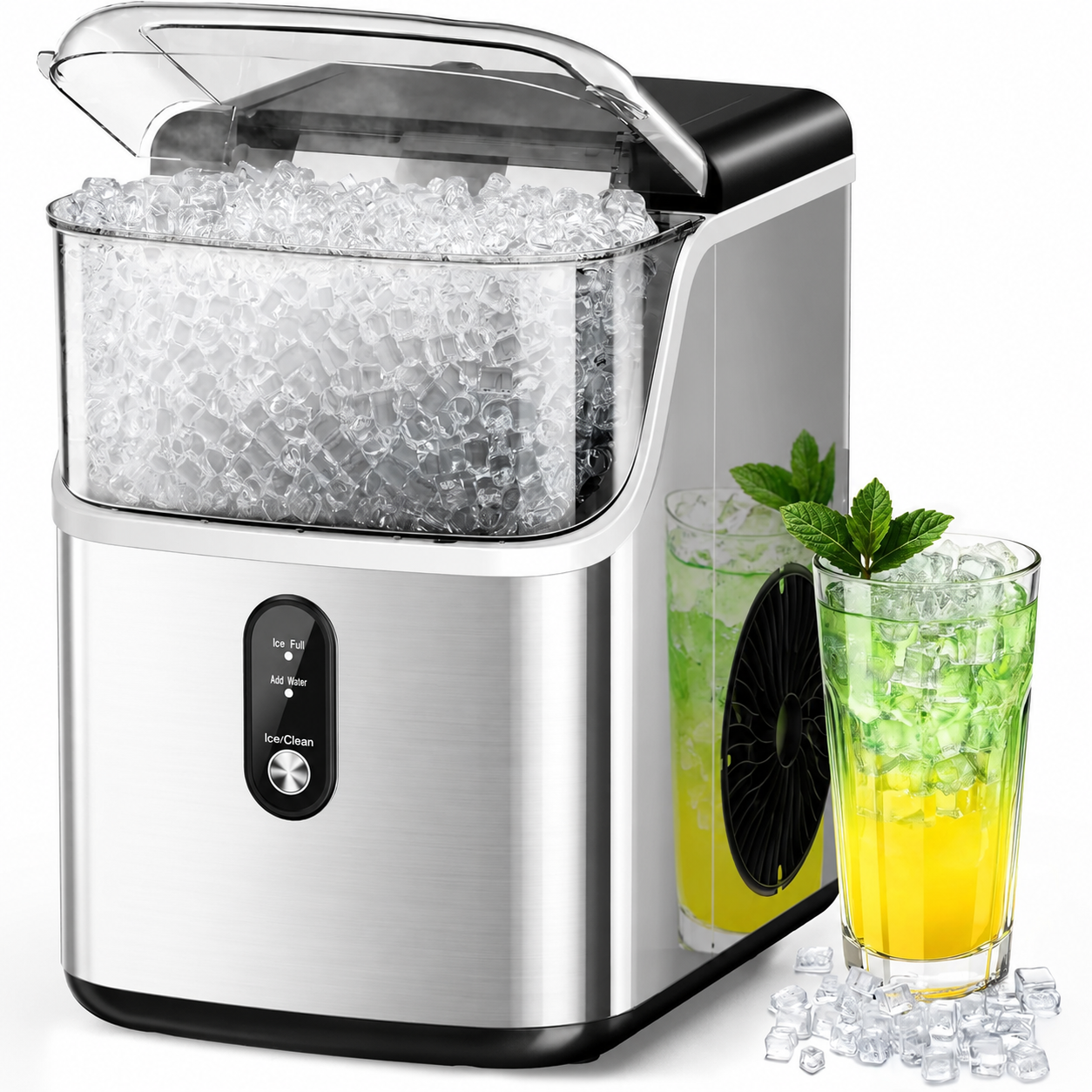 🔥Flash sale- ONLY $29.99🔥Nugget Ice Makers Countertop-Touch Dispensing – 44lbs/Day Production