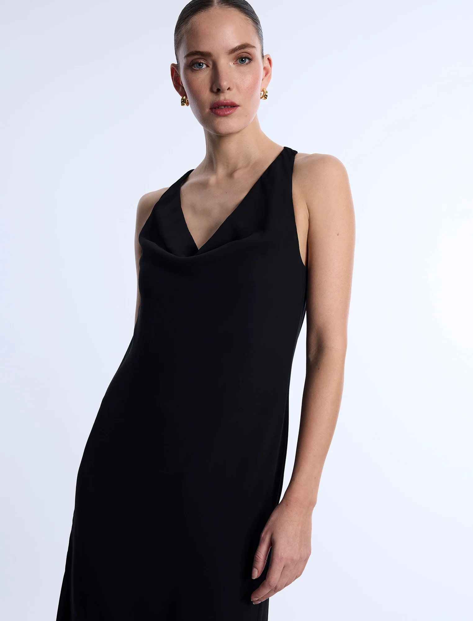 Twist And Drape Combo Dress