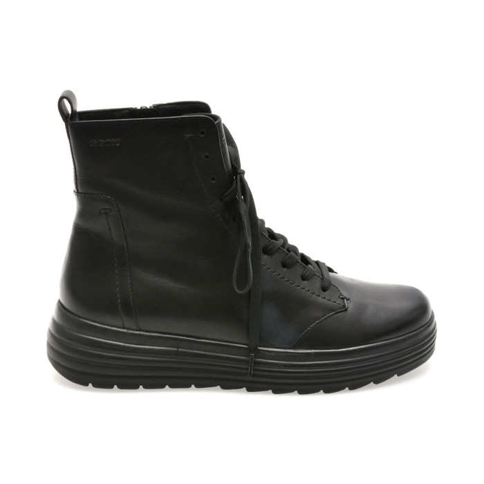 Ghete GEOX negre, D94FDA, din piele naturala