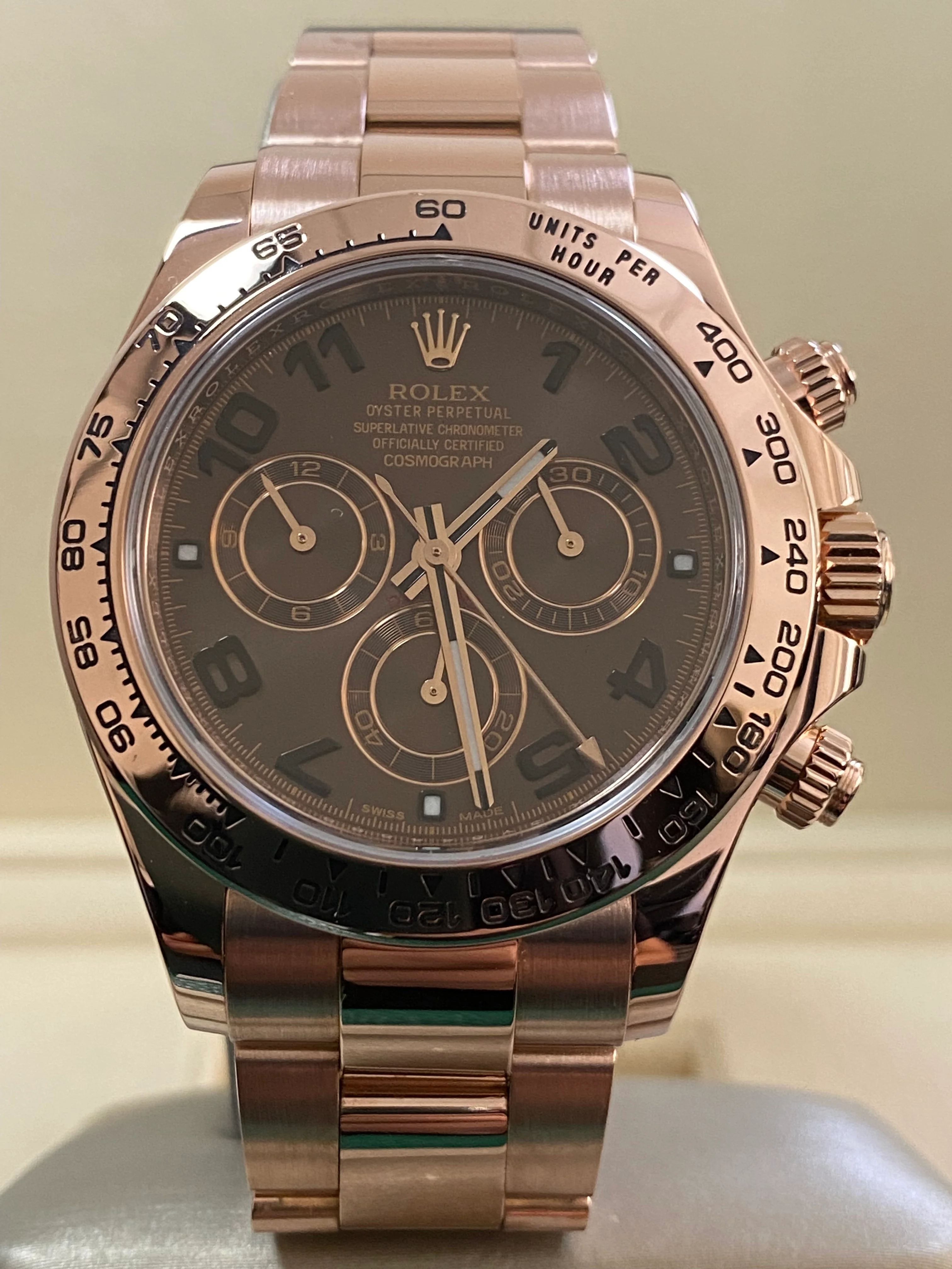 Rolex Everose Gold Cosmograph Daytona - 2014 - Chocolate Arabic Dial - 116505 *COMPLETE*