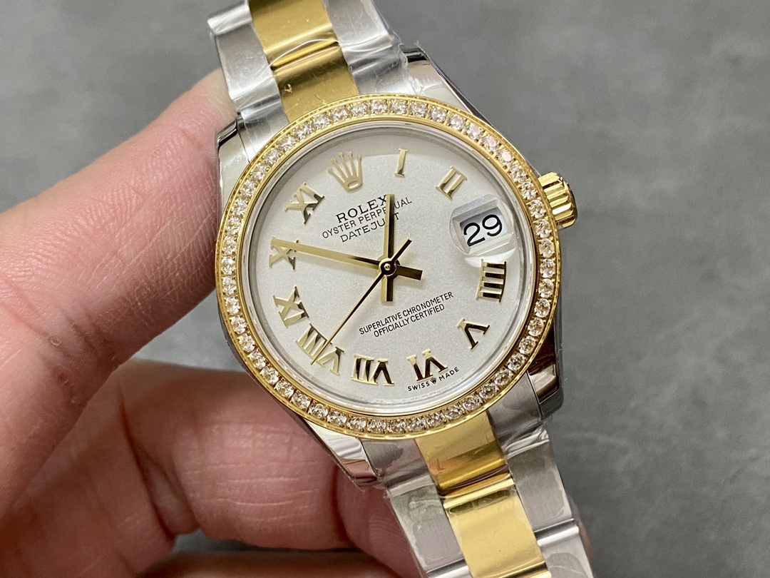 Rolex Datejust 36mm Stainless Steel and Yellow Gold m126283rbr 0016 White Roman Oyster