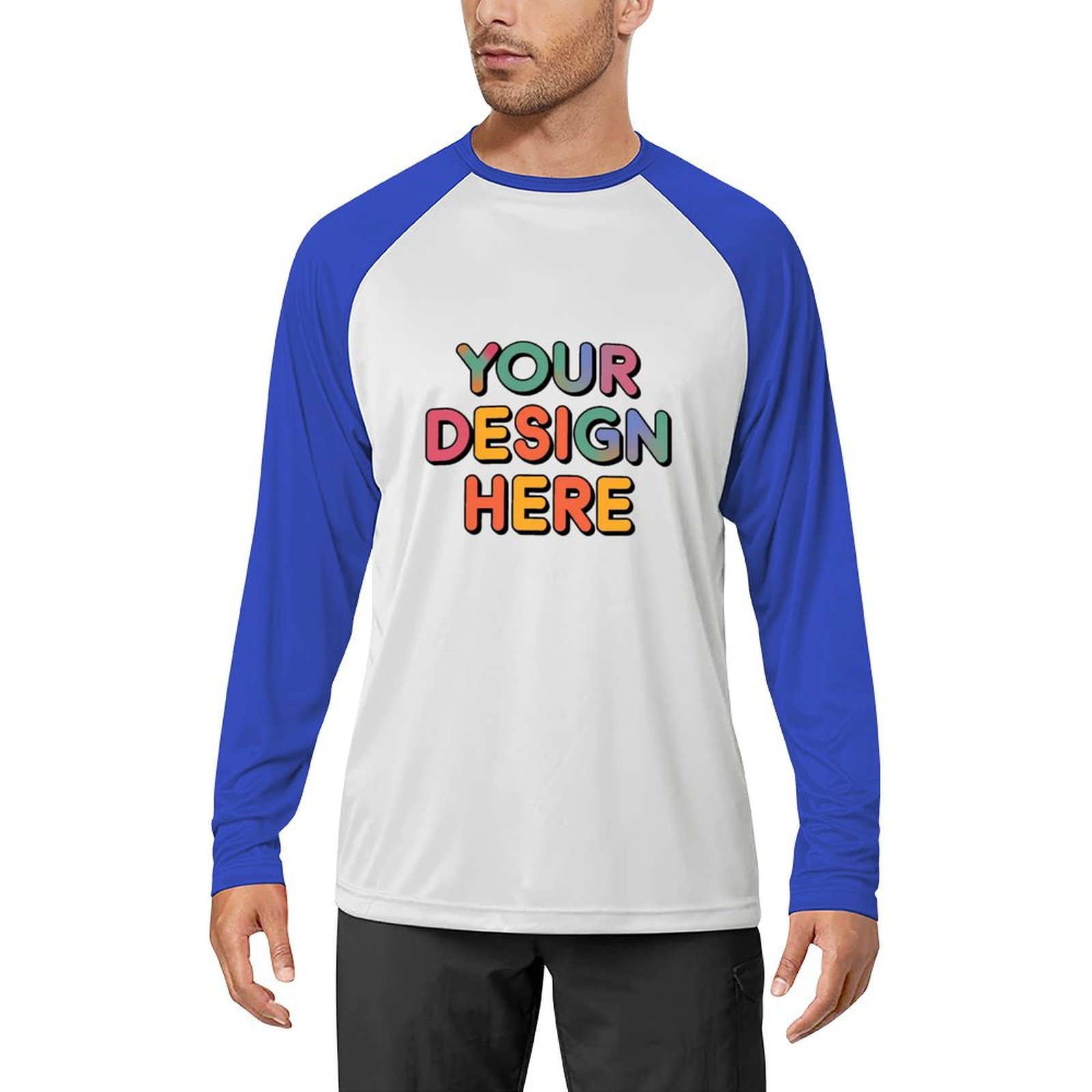 Customized Men’s Durable 100% Cotton Long Sleeve Tee