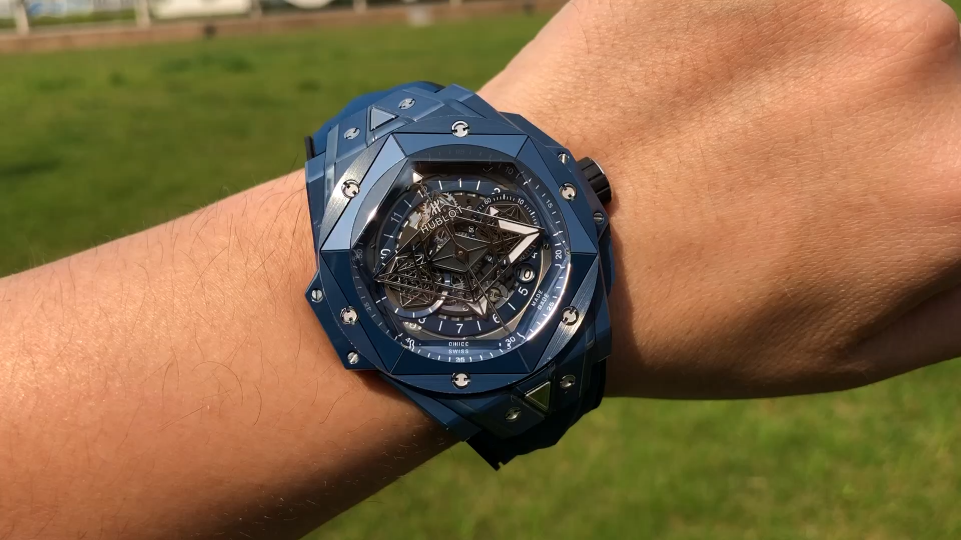 Hublot Big Bang Replica UNICO Sang Bleu 45 Blue Ceramic 418.EX.5107.RX.MXM21