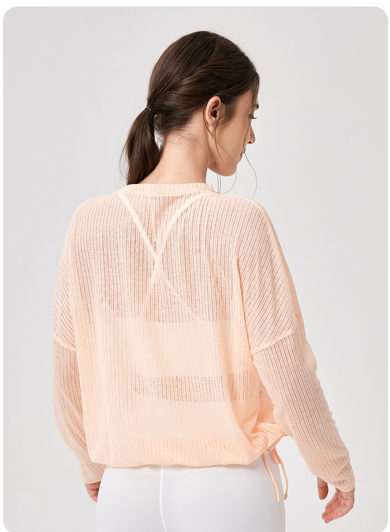 Women's Yoga Wear Autumn Fitness Sports Loose Long Sleeve Cover-up Breathable Slim Fit Outdoor Running Training Top
