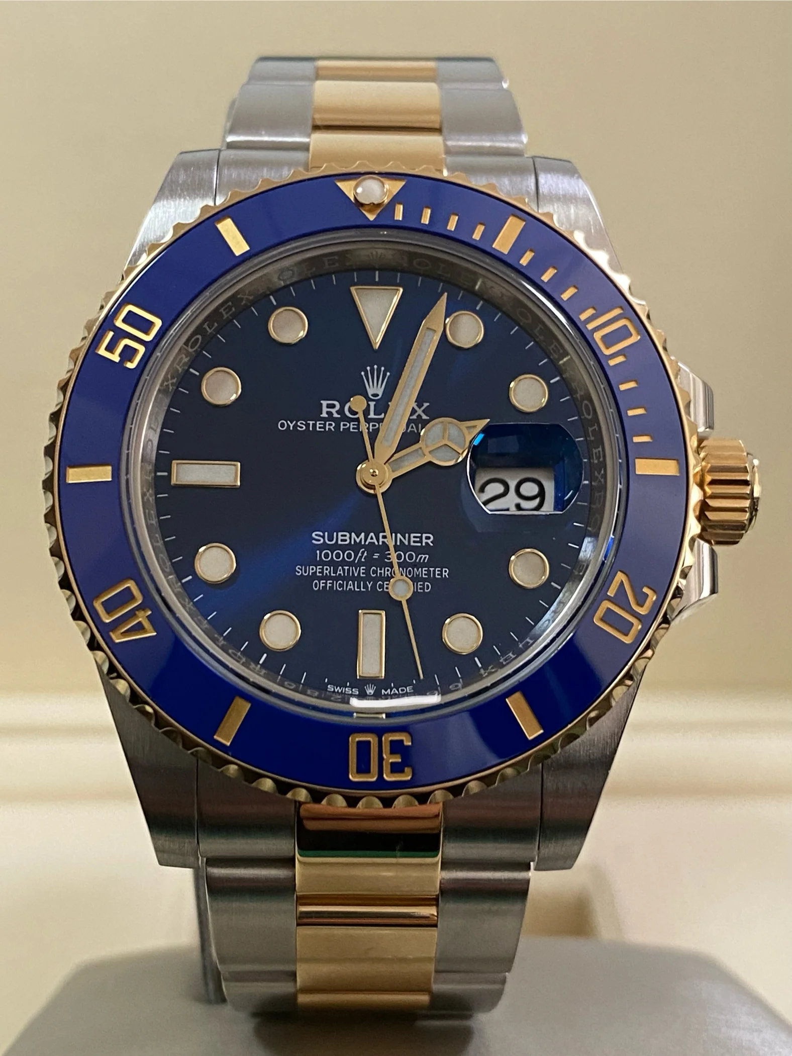 Rolex Steel and Yellow Gold Submariner Date - Blue Bezel - Blue Dial - 126613LB