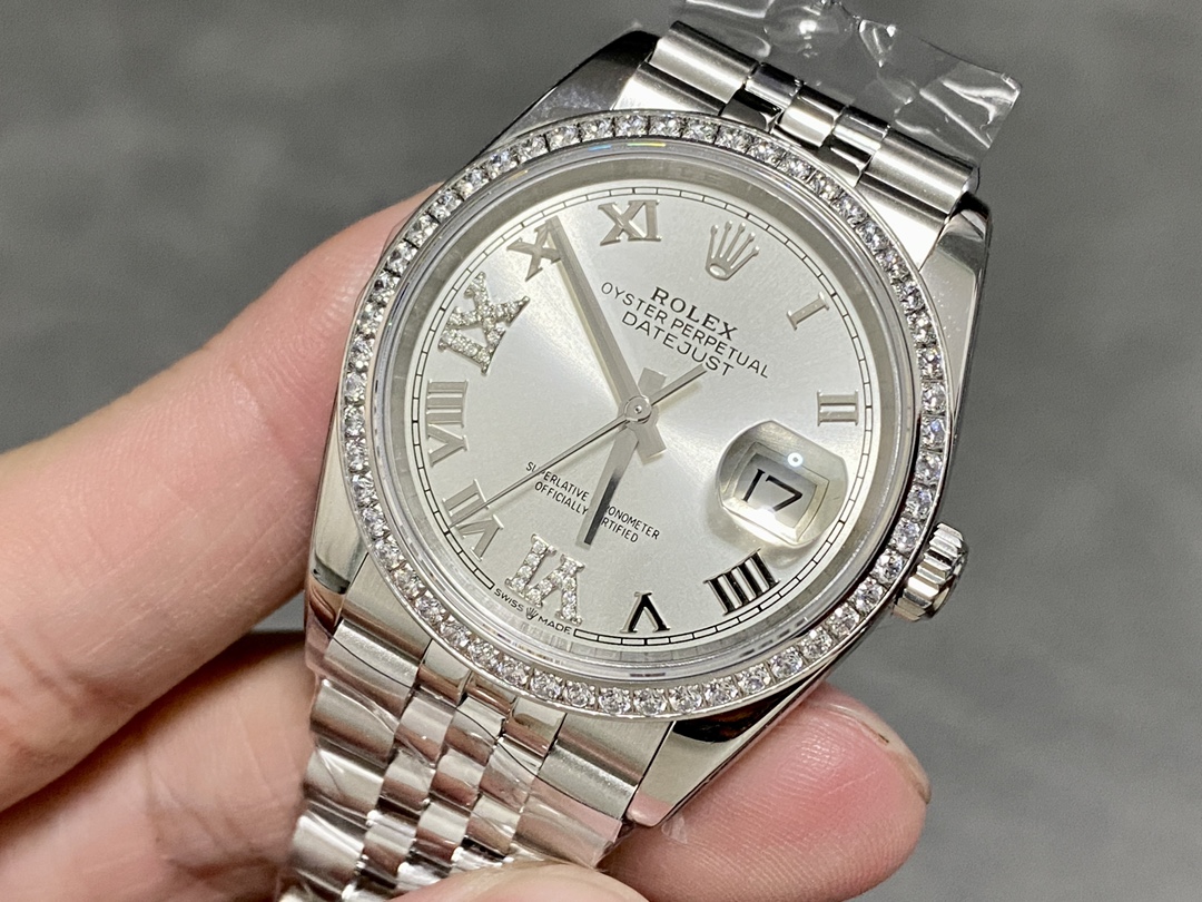 Rolex Datejust 36mm Stainless Steel White Roman Jubilee m126284rbr 0017