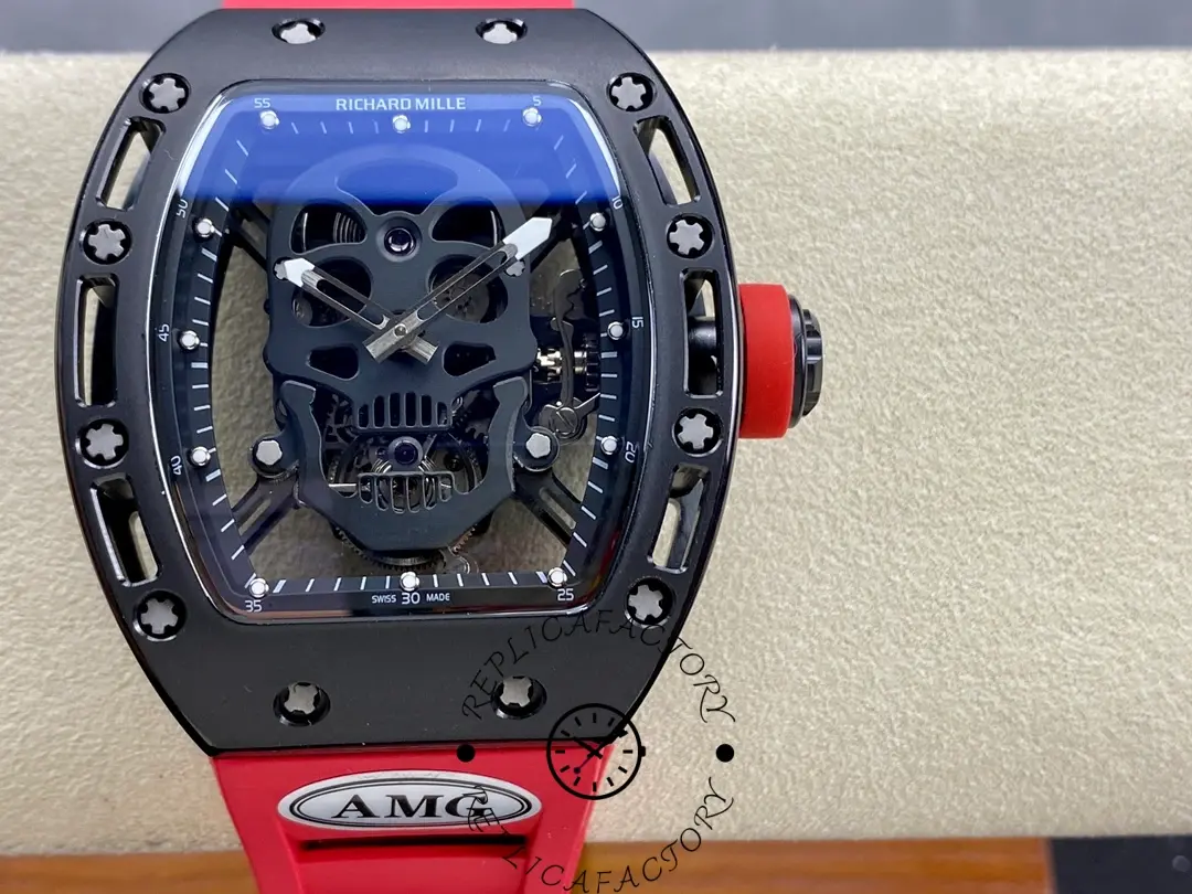 Richard Mille RM 52-01 1:1 Clone Skull Black Ceramic Watch