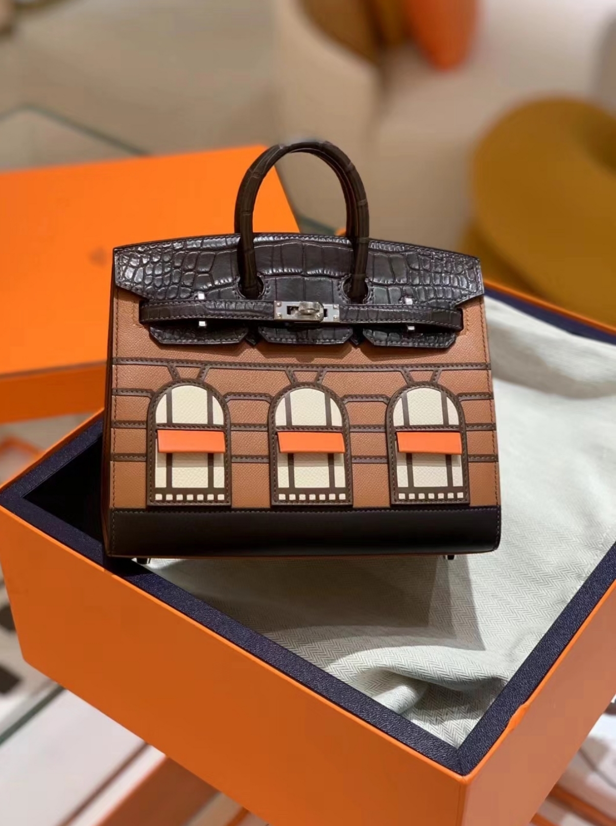 Hermès Advanced customization Birkin 20 crocodile skin brown customization