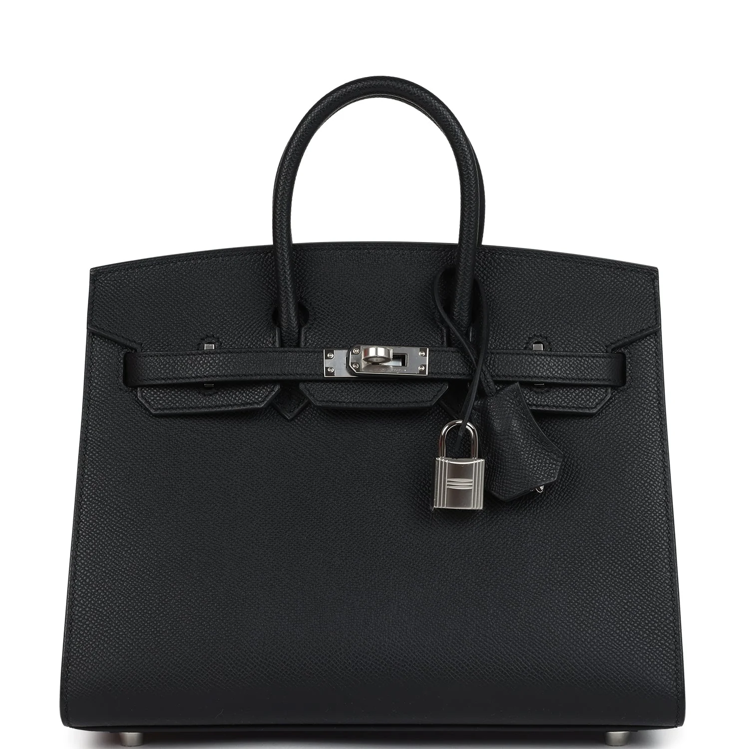 Hermes Birkin Sellier 25 Black Epsom Palladium Hardware