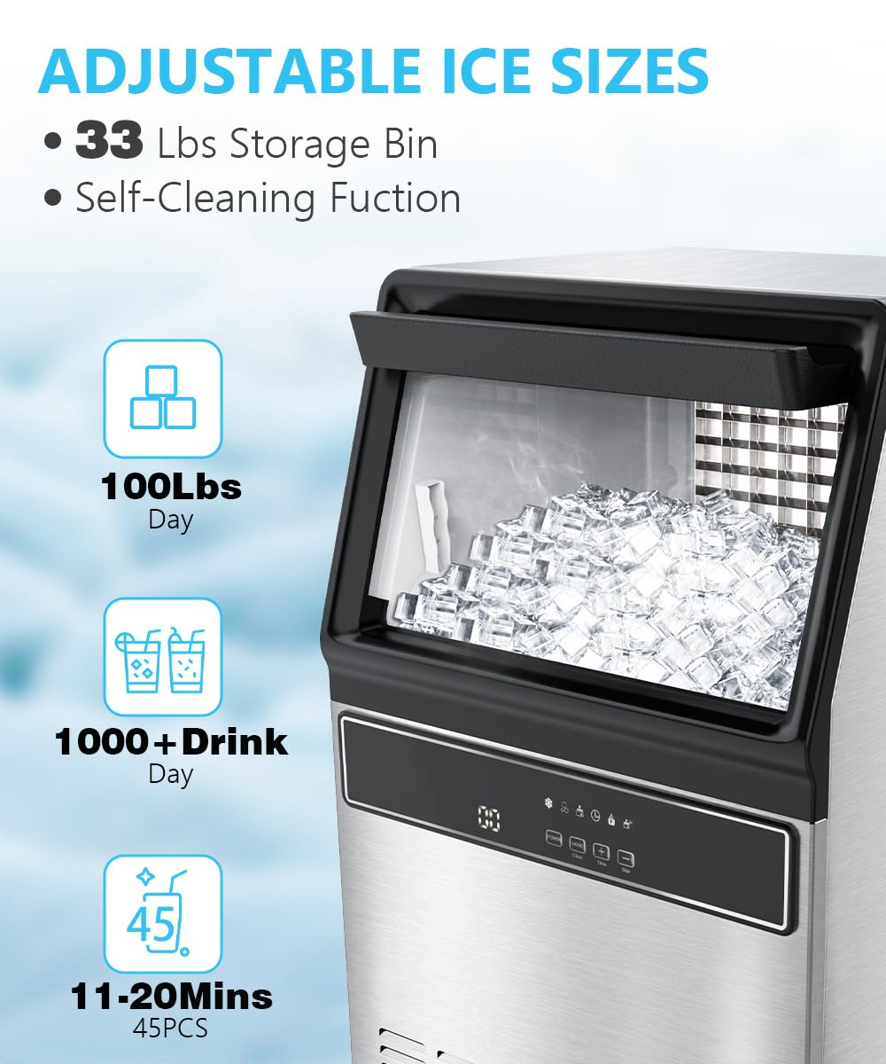 🔥clearance sale🔥 100LBS/200LBS/265LBS  Freestanding Commercial Ice Maker