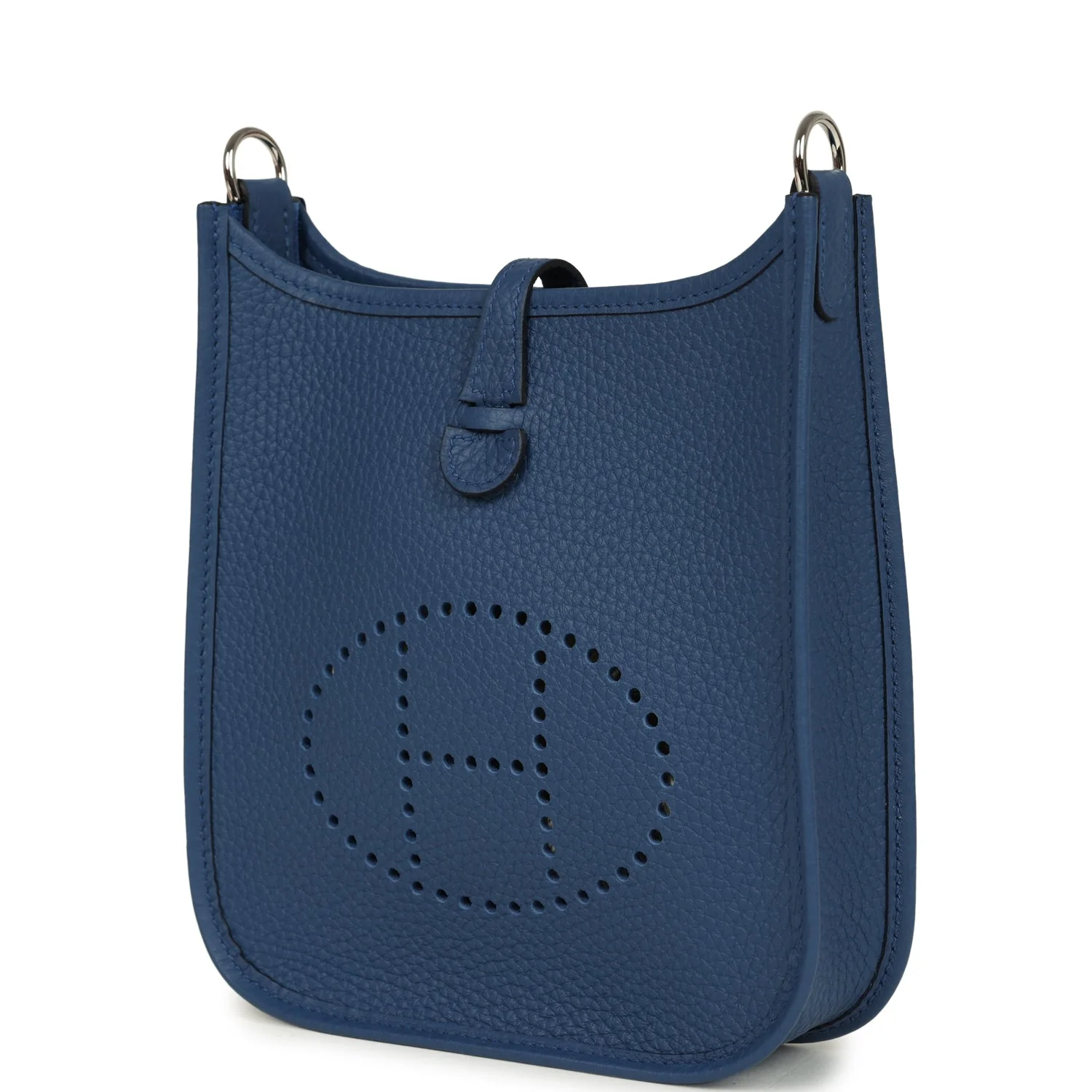 Hermes Evelyne TPM Bleu Tie Clemence Palladium Hardware