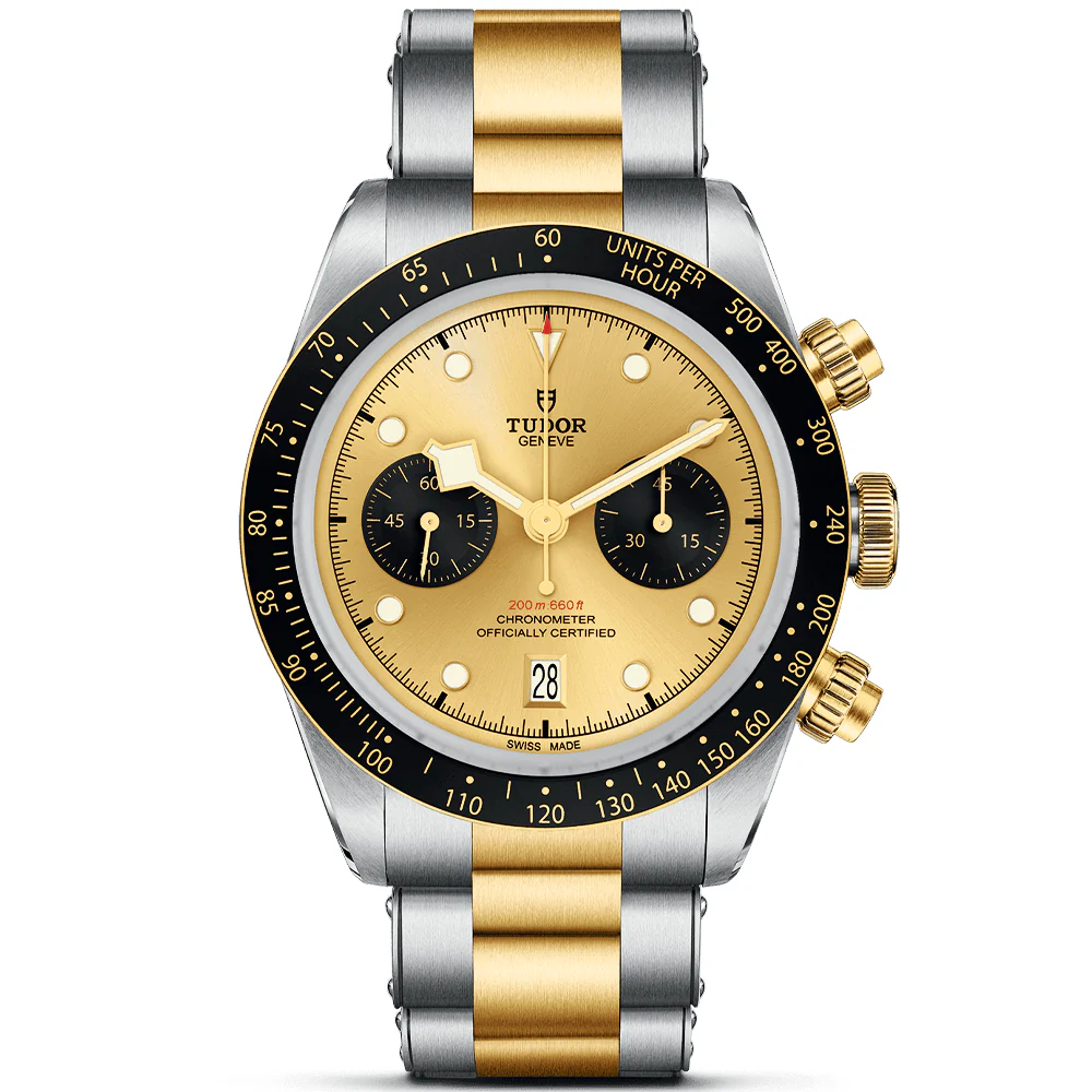 【Super Clone】TUDOR Black Bay Chrono S&G Steel and 18ct Yellow Gold Bracelet Watch M79363N-0007
