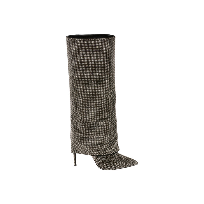 Cizme elegante EPICA PREMIUM argintii, 164R, din piele naturala