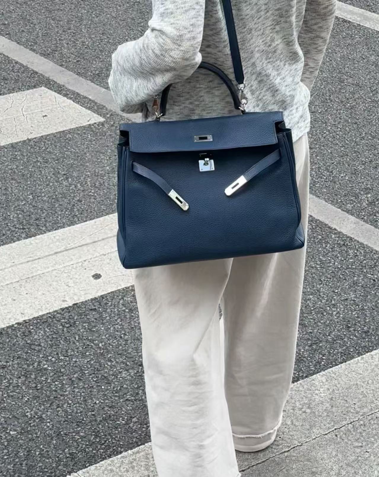 Hermes kelly 35 Dark blue custom TOCO