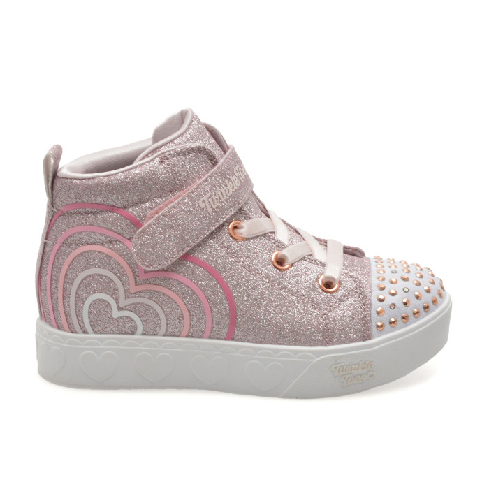 Ghete SKECHERS roz, HEART STEPS, din piele ecologica