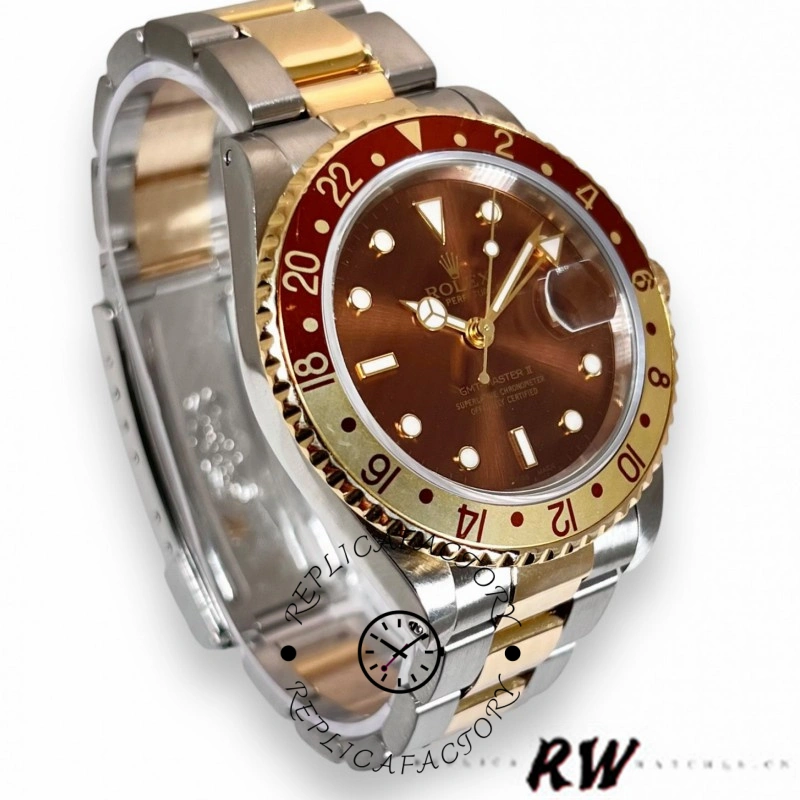 Rolex GMT-Master II 16713 White Gold Chocolate Dial 40mm Mens Replica Watch