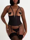 Lovehoney Secret Silhouette Black Steel-Boned Waspie