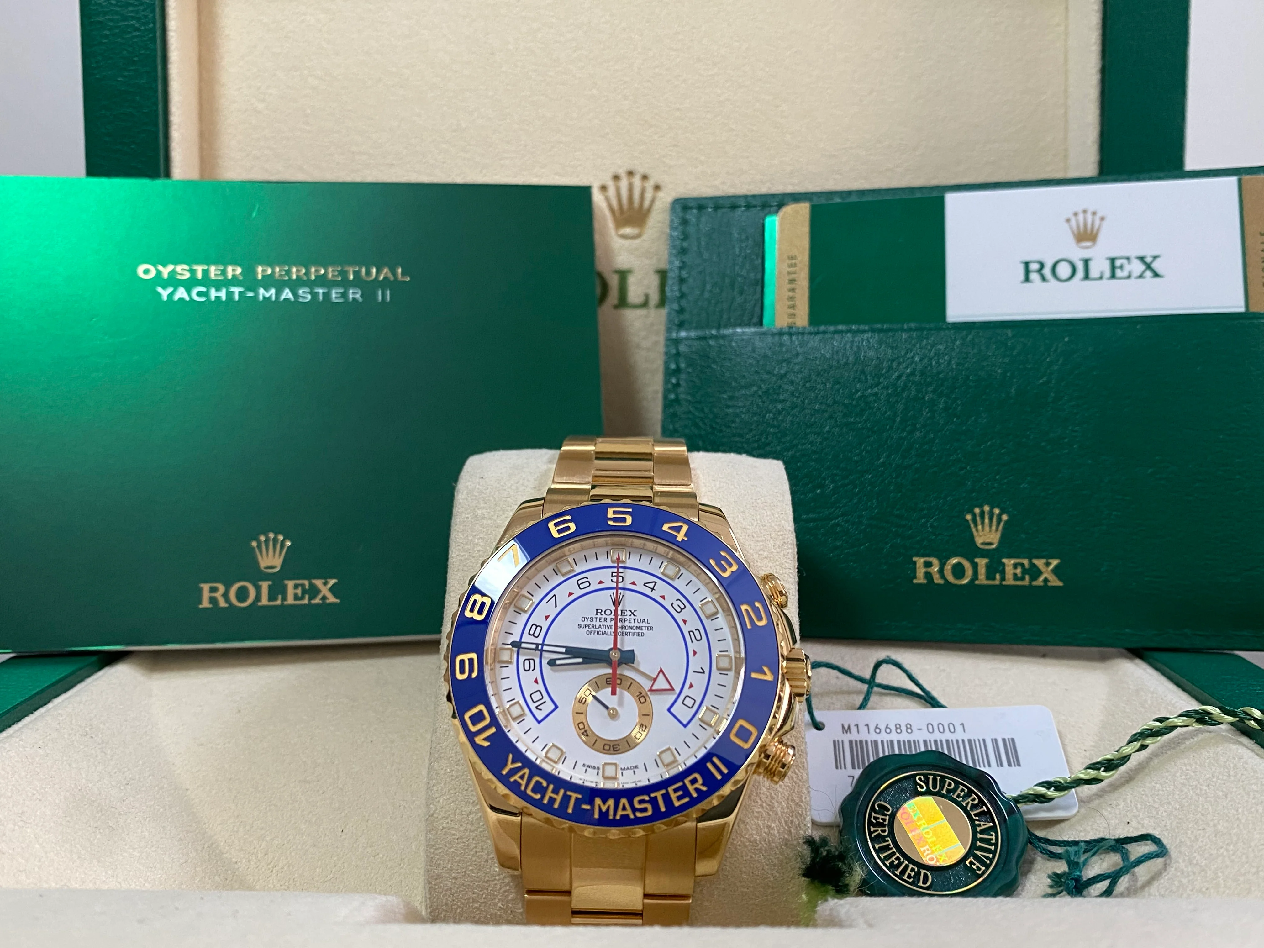 Rolex Yellow Gold Yacht-Master II - 2018 - White Dial - 116688 *UNPOLISHED*