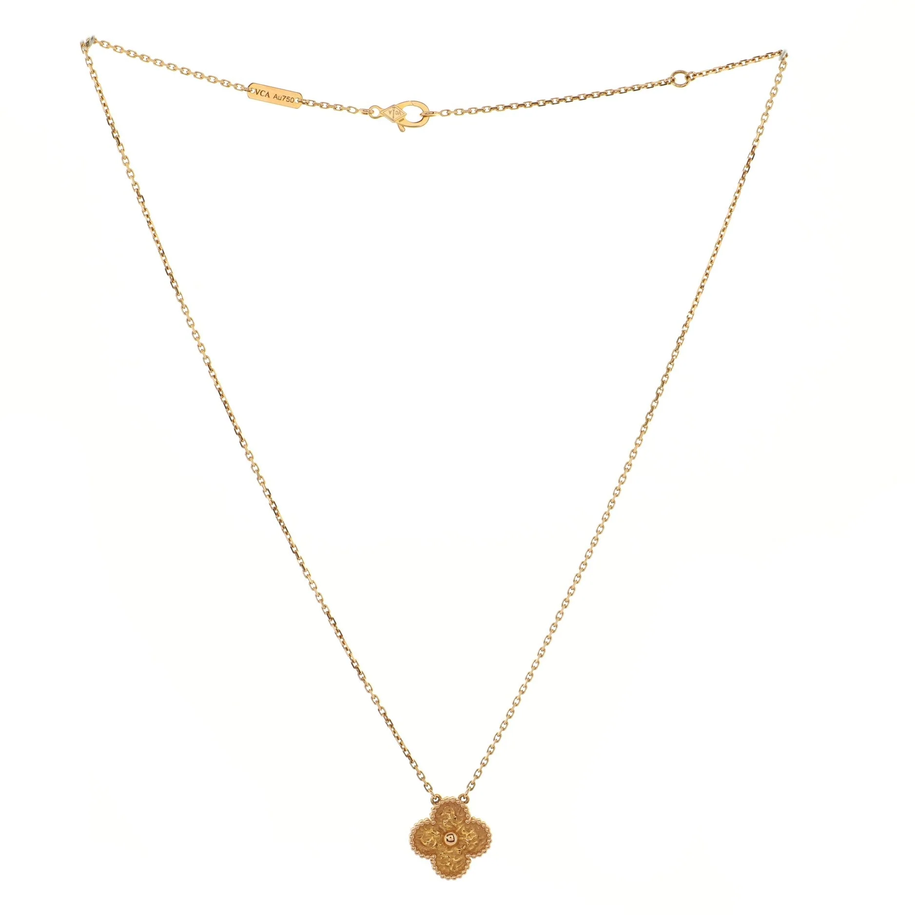 Vintage Alhambra Pendant Necklace 18K Rose Gold